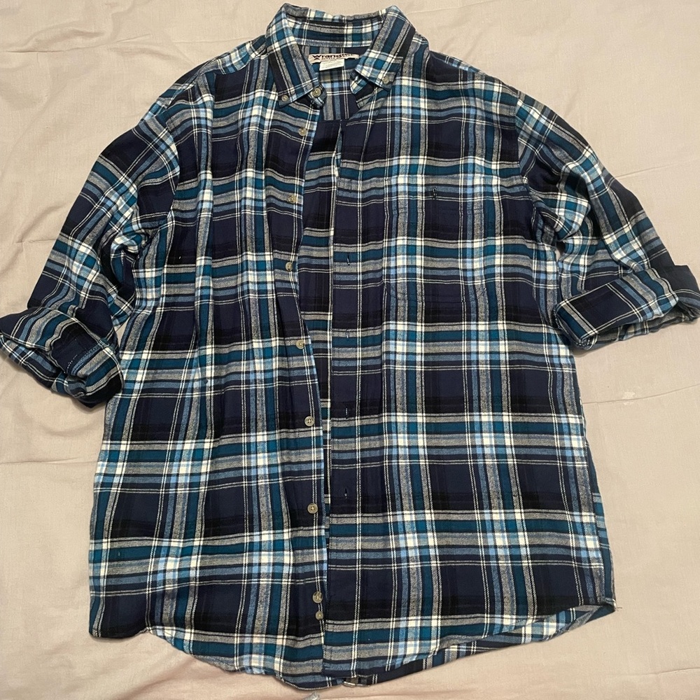 Mens wrangler button up western long sleeve